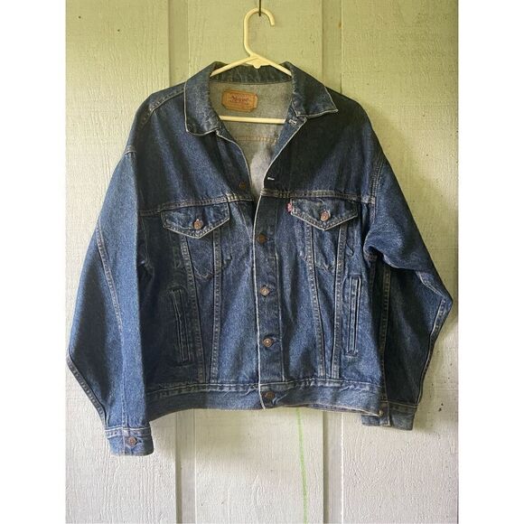 Vintage Levi’s Dark Denim Trucker M Jean Jacket 80’s Made in USA - Picture 2 of 9